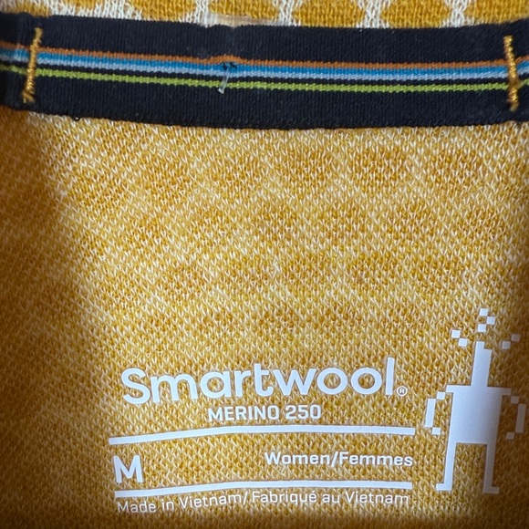 Smartwool Classic Thermal Zip Neck Base Layer Top In Honey Gold Dot W2215 Sz M - Picture 6 of 10